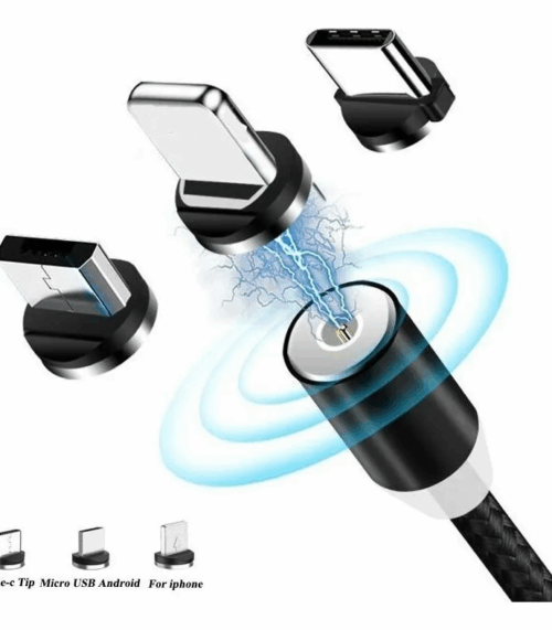 Cabo Magnético 3 Em 1 Micro Usb V8 Compatível Android/iPhone
