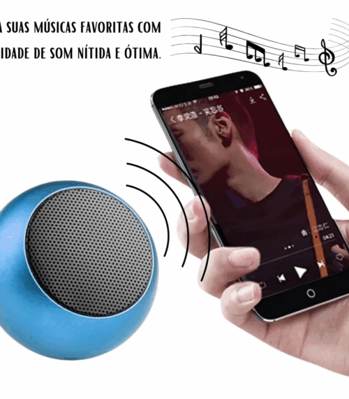 Mini Caixinha De Som Sem Fio M3 3w Tws Bluetooth Nf Azul