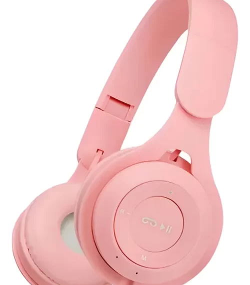 Fone Sem Fio –Som Potente, Carga USB e Conexão Estável Rosa