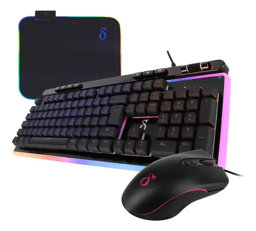 Kit Gamer RGB Delta VK0301 Teclado + Mouse +  Mousepad USB